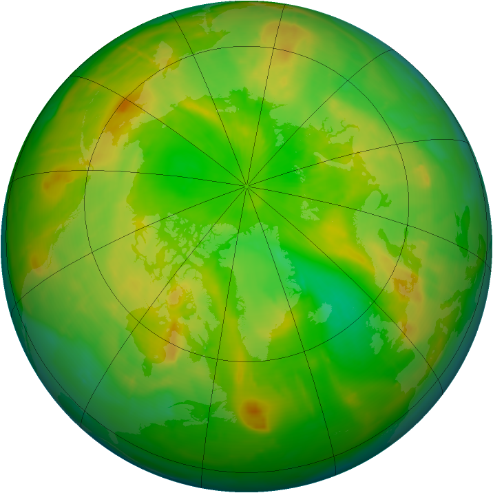 Arctic ozone map for 19 June 2010